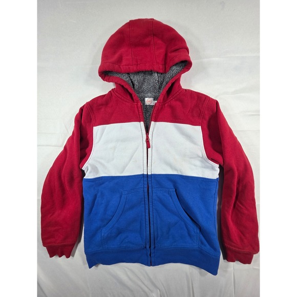 wonder nation Other - Wonder Nation Boys XXL 18 Red White Blue Colorblock Sherpa Lined Zip Up Hoodie